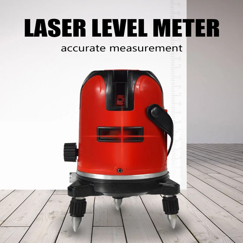 Red Laser Level 360-Degree 5 Line 6 Point Horizontal & Vertical Self-Leveling Higher Visibility Outdoor & Indoor Leveling Tools