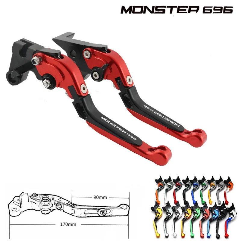 For Ducati 696 MONSTER MONSTER696 2009-2014 Adjustable Folding Extendable Motorbike Motorcycle Red Brake Clutch Levers