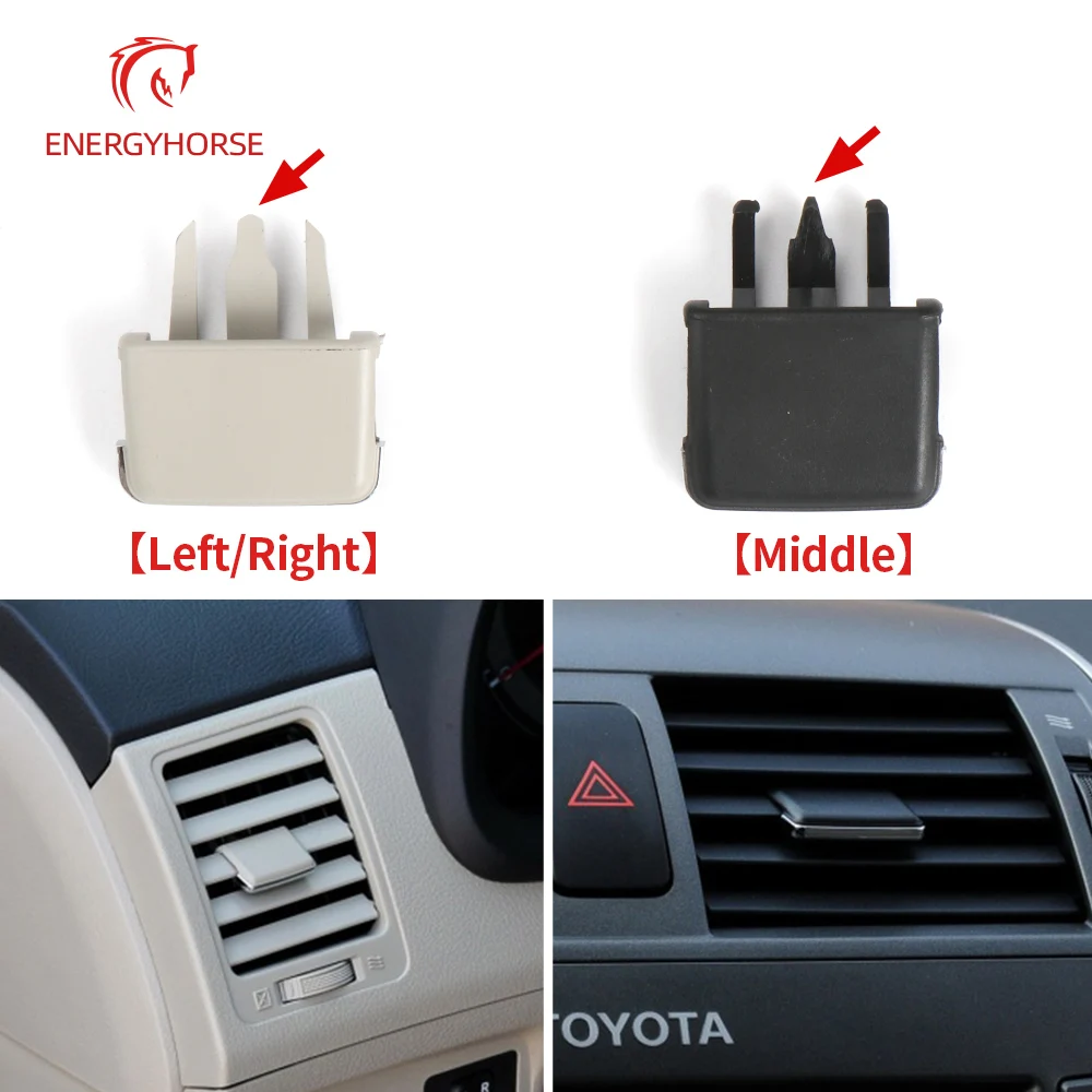 Car Front Air Conditioning Vent Toggle Piece AC Outlet Card Clip Wind Wirection Plectrum Knob ForToyota Corolla 2007-2013