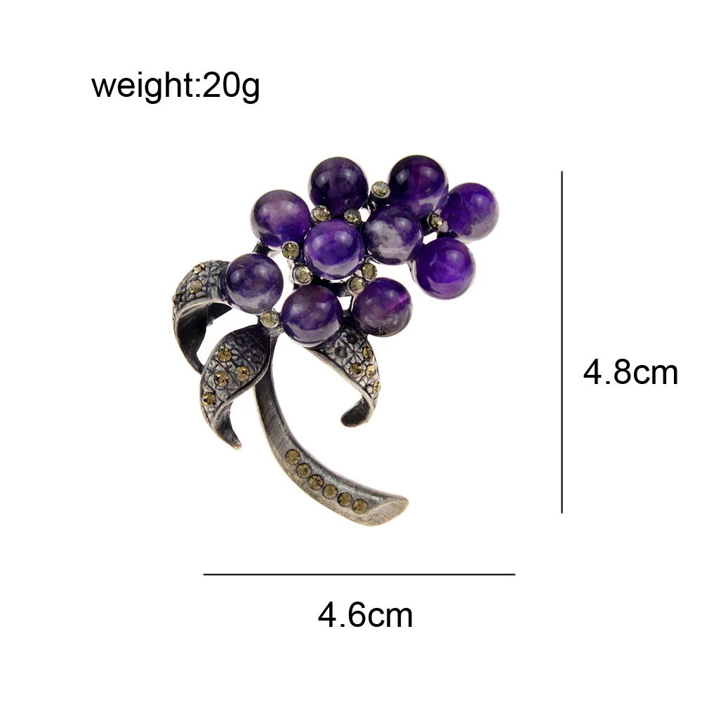 CINDY XIANG Colorful Natural Stone Flower Brooches For Women Vintage Fashion Winter Pin 3 Colors Available Good Gift