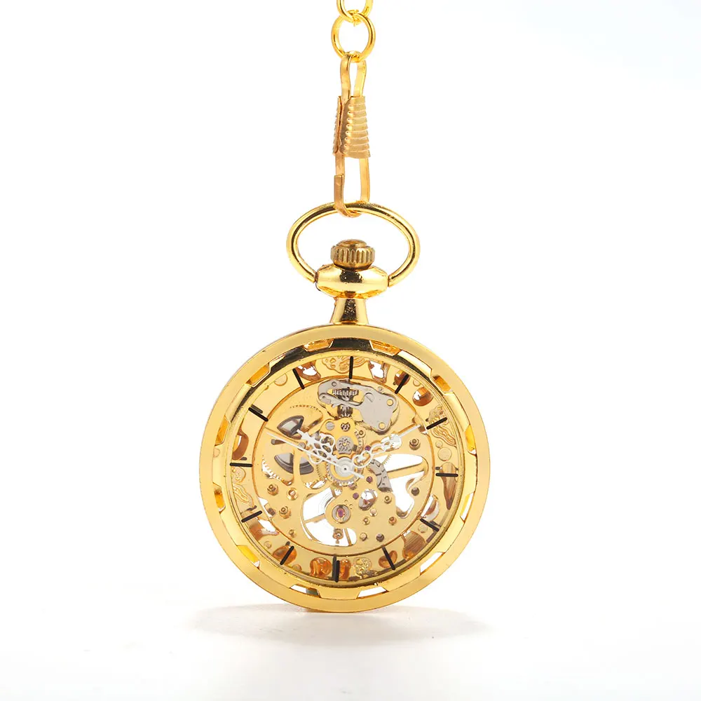 0  Golden retro wheel sub-scale Roman scale large pocket watch court creative gift value exquisite flip pocket watch