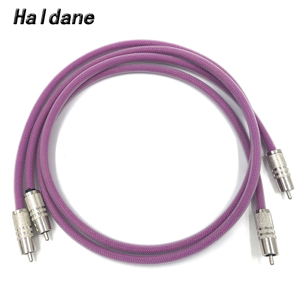 

Haldane Pair HIFI Rhodium plated 2RCA Cable High-end 6N OFHC Audio cable HIFI Double RCA Signal Line Rca cable for XLO HTP1