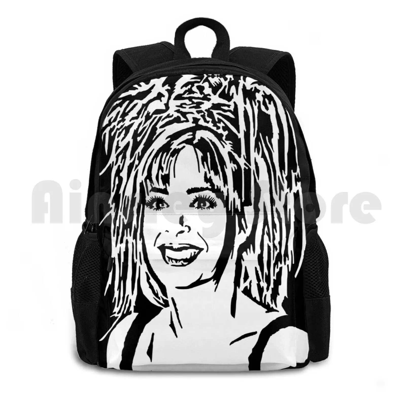 Mylène Farmer Outdoor Hiking Backpack Riding Climbing Sports Bag Mylene Farmer Music Portrait A Singer Ape Smile French