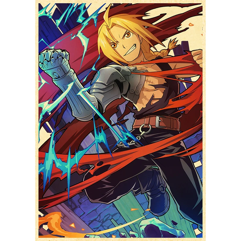 Fullmetal Alchemist Anime Poster Decor For Home Posters Room Wall Pictur Kraft Paper Retro And Prints Art Bar Cafe Stickers