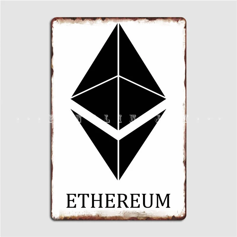 Ethereum Symbol Sign Metal Plaque Poster Wall Decor Party Custom Wall Pub Tin Sign Poster