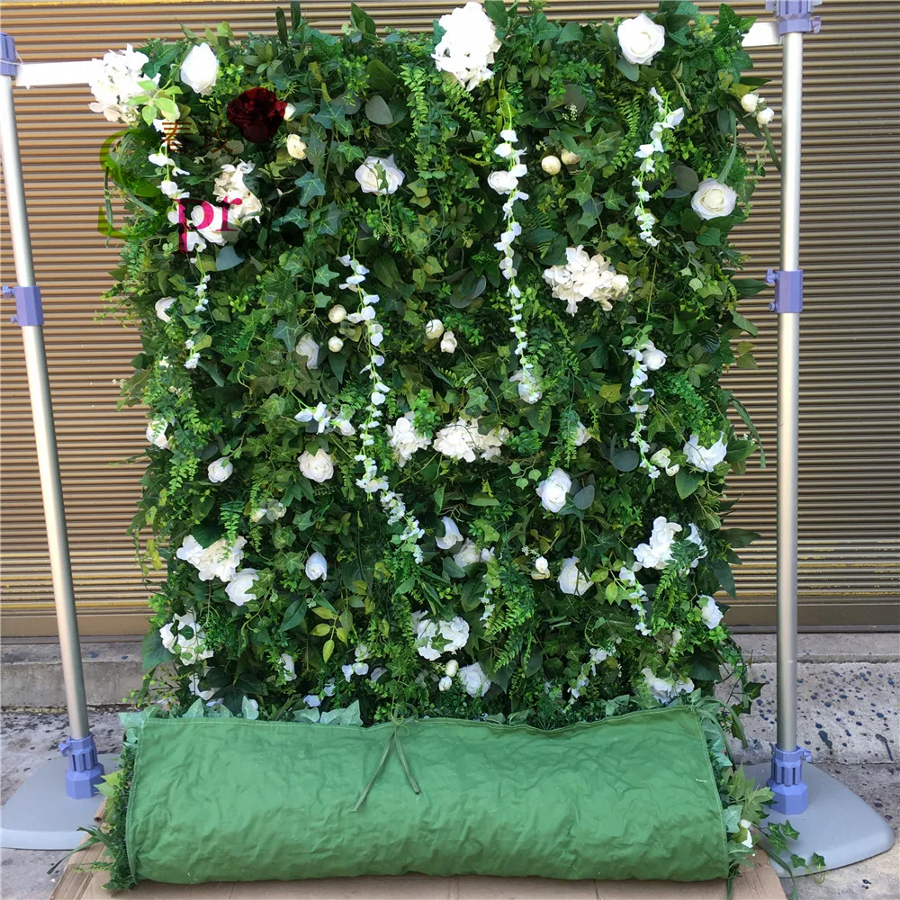 SPR 3D wide plant green wall with flowers for celebration wedding backdrop