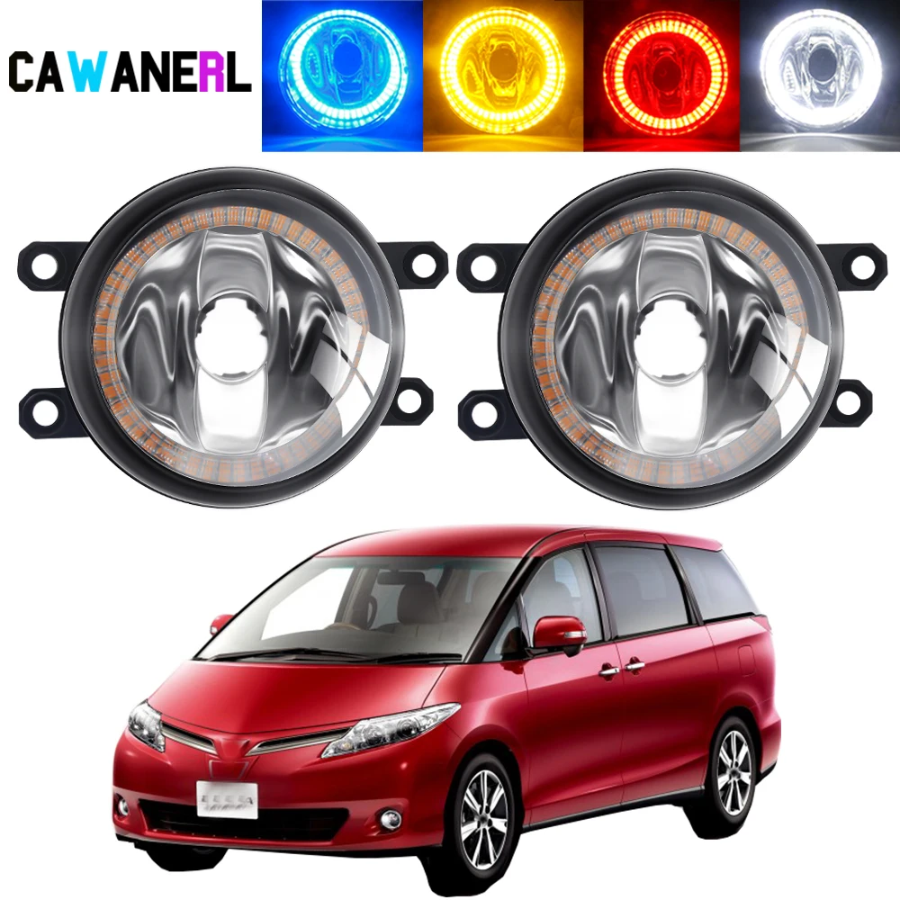 

2 X Car Fog Light Assembly 20W Angel Eye Fog Daytime Running Lamp Halo Ring Lampshade + H11 Bulbs For Toyota Estima 2000-2006