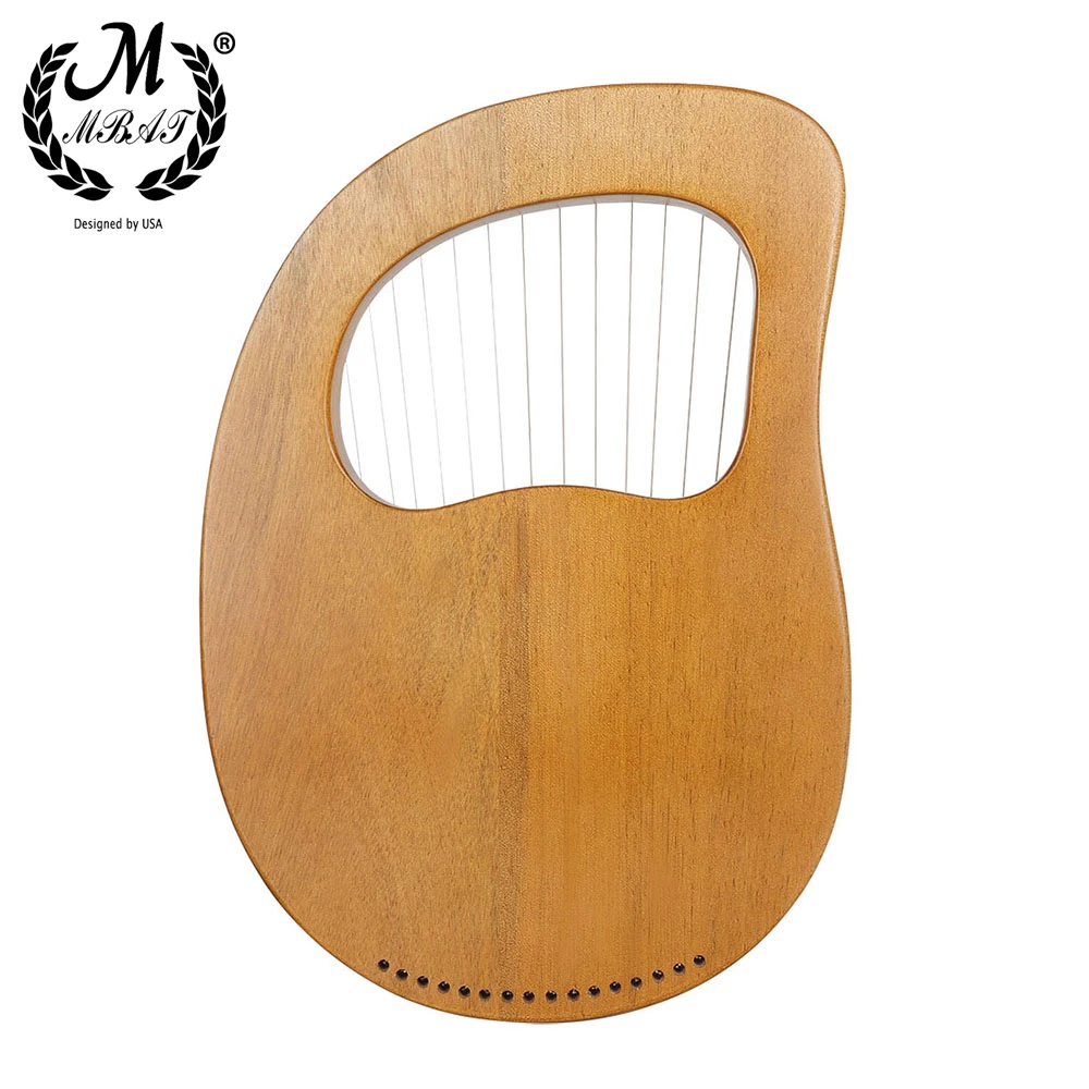 M MBAT 16 Strings Lyre Harp Wooden Mahogany 16 Tone String Musical Instrument with Tuning Wrench Manual For Kids Adult Beginners