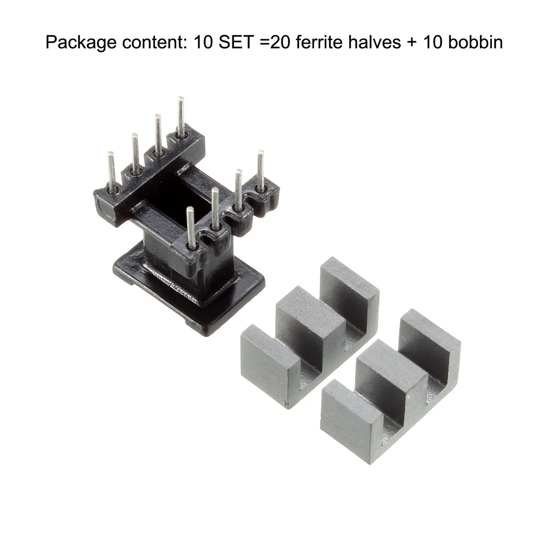 UXCELL 10Set EE10 4 with 4pin Transformer Bobbin PC40 Ferrite Core Vertical 20 Ferrite Halves and 10 Bobbin Magnetic Core Bobbin