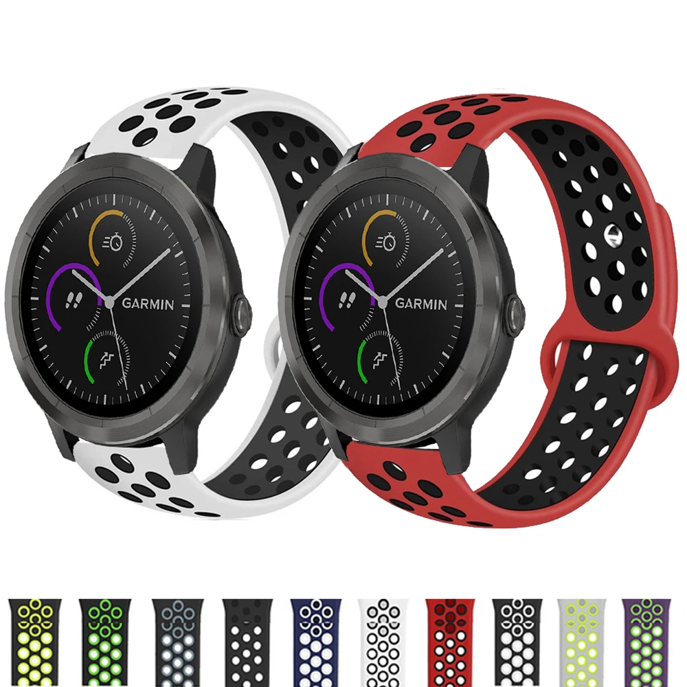 Sport Silicone Bands For Garmin Venu 2/SQ Music Wrist Straps For Forerunner 245 645M Vivoactive 4 3/Venu Move 3 Luxe 20MM/22MM