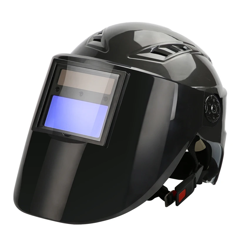 Imagem -04 - Solar Powered Escurecimento Automático Soldagem Capacete Faixa de Sombra Ajustável para Tig Mig Mma Arc Mag Soldador Elétrico Máscara Cap Pm014