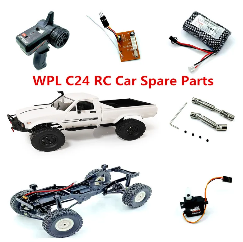 WPL C24 Full scale RC Car spare parts tires receiver remote charger servo gearbox Shock Absorbers Drive shaft axles rod etc