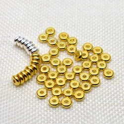 Wholesale 4/5/6/8mm304 Stainless Steel Flat Round Spacer Beads Gold Color Spacer Steel Beads Fit DIY Bracelet Jewelry Making