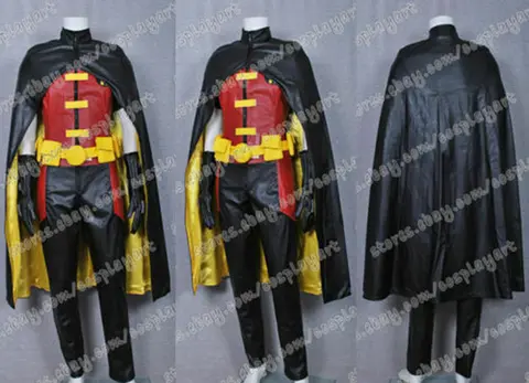 Full Leather Young Justice Cosplay Robin Costume Any Size