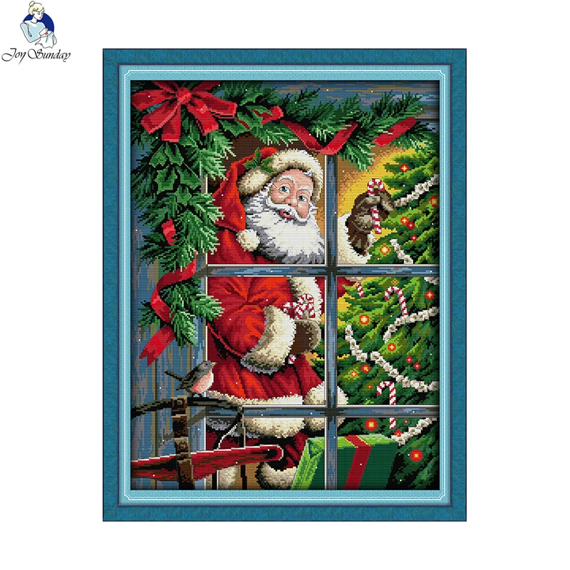 Santa Claus (5) DIY cartoon character pattern Cross stitch kit 14CT 11CT counting embroidery set Needlework Christmas decoration