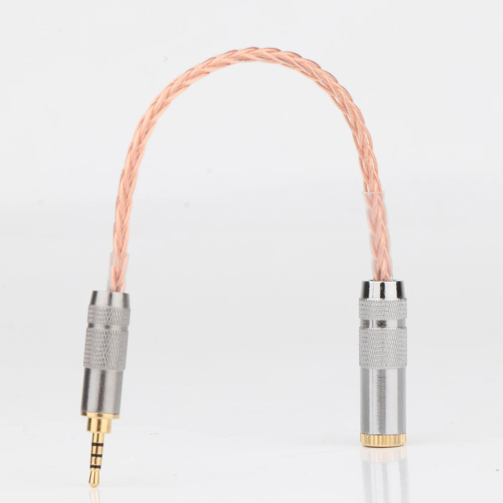 HiFi สายอะแดปเตอร์เสียงปลั๊กปิดช่องเสียบหูฟังตัวผู้และตัวเมีย2.5มม. สาย7N อะแดปเตอร์เสียงระบบสเตอริโอตัวผู้ถึง3.5มม.