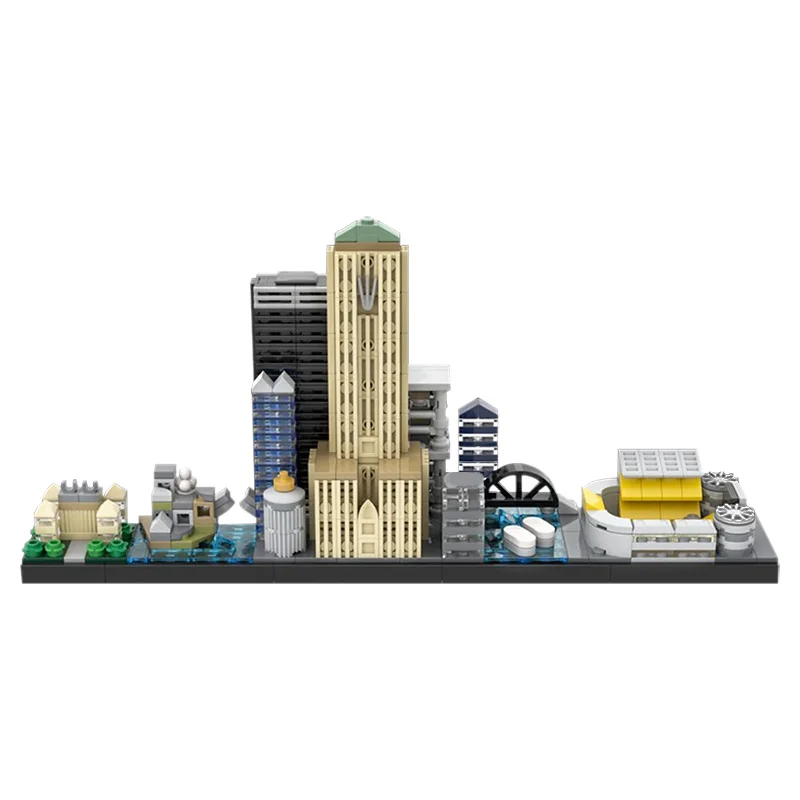 

MOC City Street View Skyline Old Club Model Back To The Future Architecture Breaking Bad Buildings Blocks Toy Child Gift