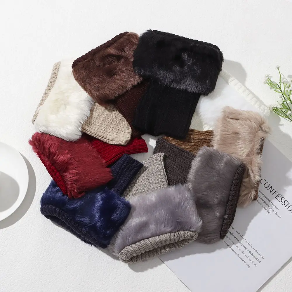 1 Pair New Women Winter Knitting Leg Warmers Boot Cover Keep Warm Socks Solid Color Short Socks Boot Warmers Boot Toppers