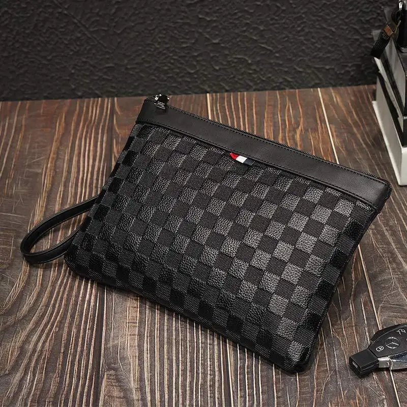 Men bag Leather Weave Knitting Clutch Bag Shoulder bag Wallet Handy Bag Handbags Day Clutches Male Large Purses