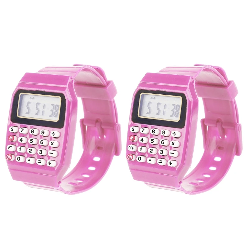 Orologio da polso per calcolatrice elettronica per bambini multiuso con data in Silicone per bambini.