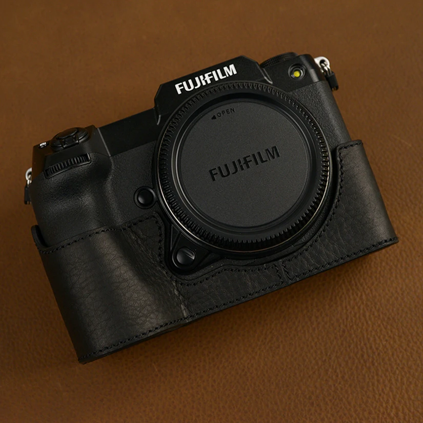 

Чехол для камеры Fuji GFX100S из натуральной кожи, половина сумки с ручками для боди для камеры Fujifilm GFX100S