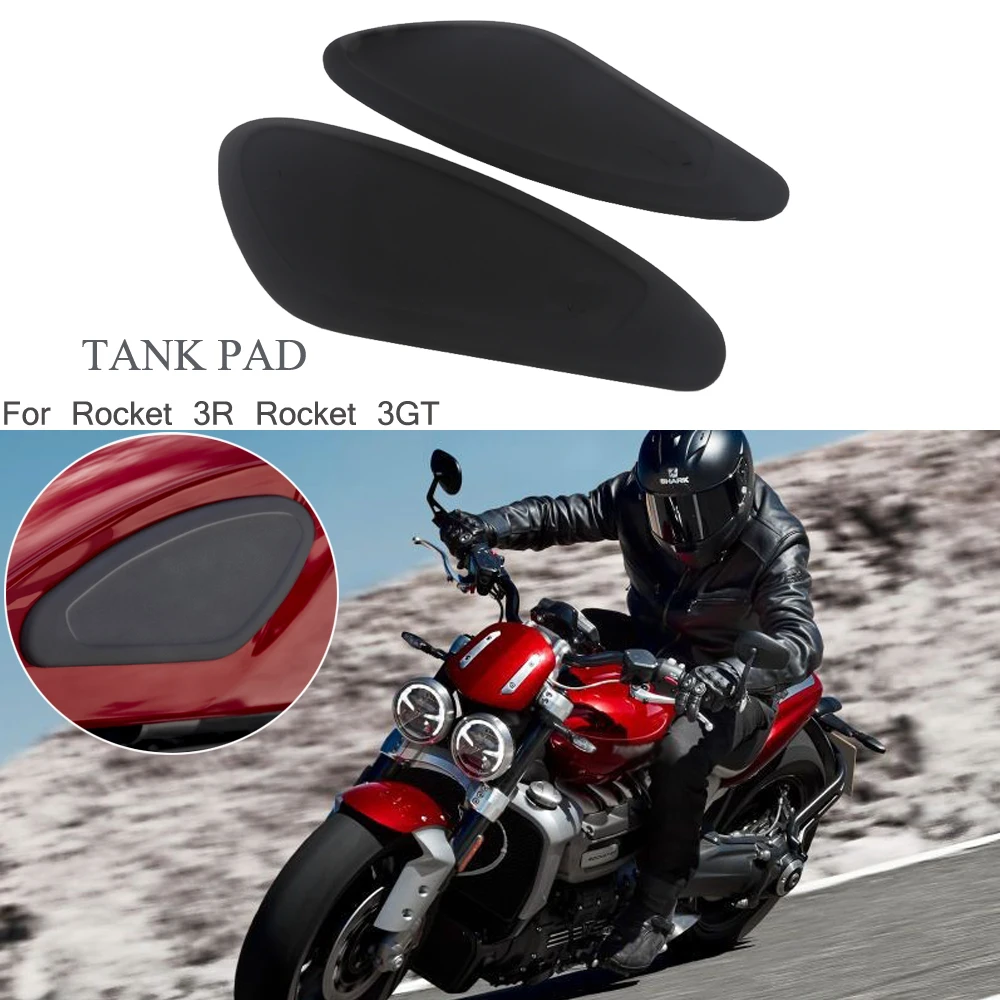 

Black rubber Tank Pad Rubber Stickers Waterproof Side Fuel Knee New Motorcycle For Rocket 3R Rocket 3GT