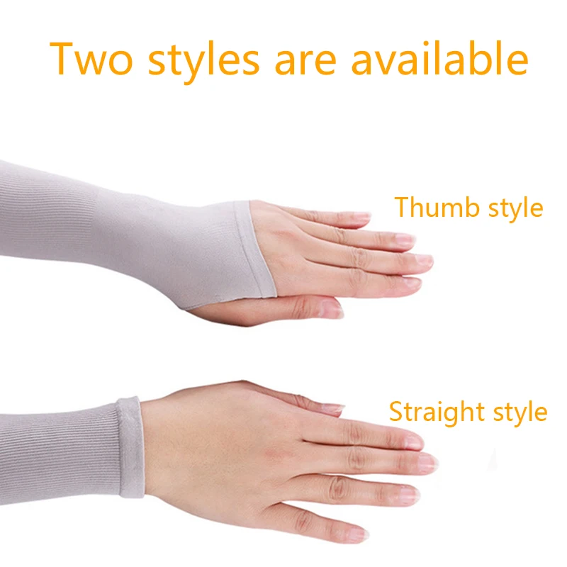 Ice Silk Arm Sleeves Summer Cycling Cool Sports Sun UV Protection Women Long Sleeve Thin Gloves Hand Protector Men Driving