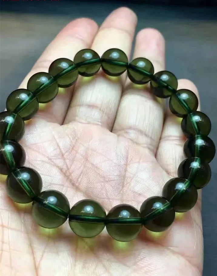 

Hot Sale A++ Natural Moldavite green aerolites crystal stone Bracelet energy apotropaic 22g-36g/ lot Unique Bracelet