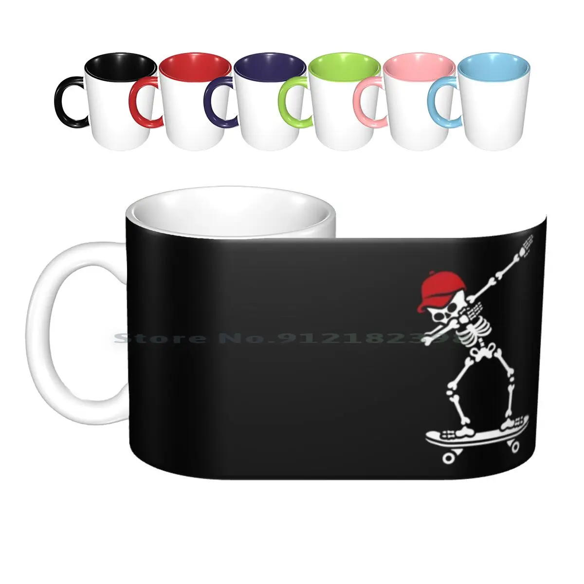 Dab Dabbing Skeleton Skateboard Skater Ceramic Mugs Coffee Cups Milk Tea Mug Dabbing Dab Hip Hop Skater Half Pipe Ramp Board