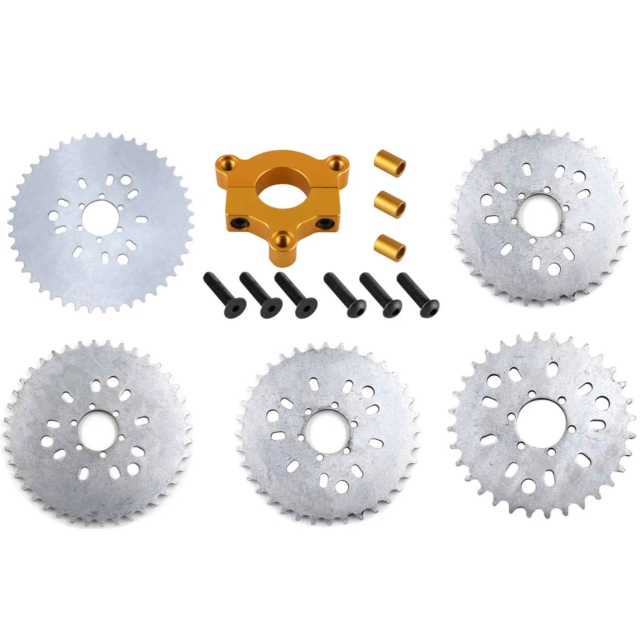 Pouvoir 32T 36T 38T 40T 44T Sprocket Gold CNC Adaptor For 415 Chain Motorized Bike High Performance