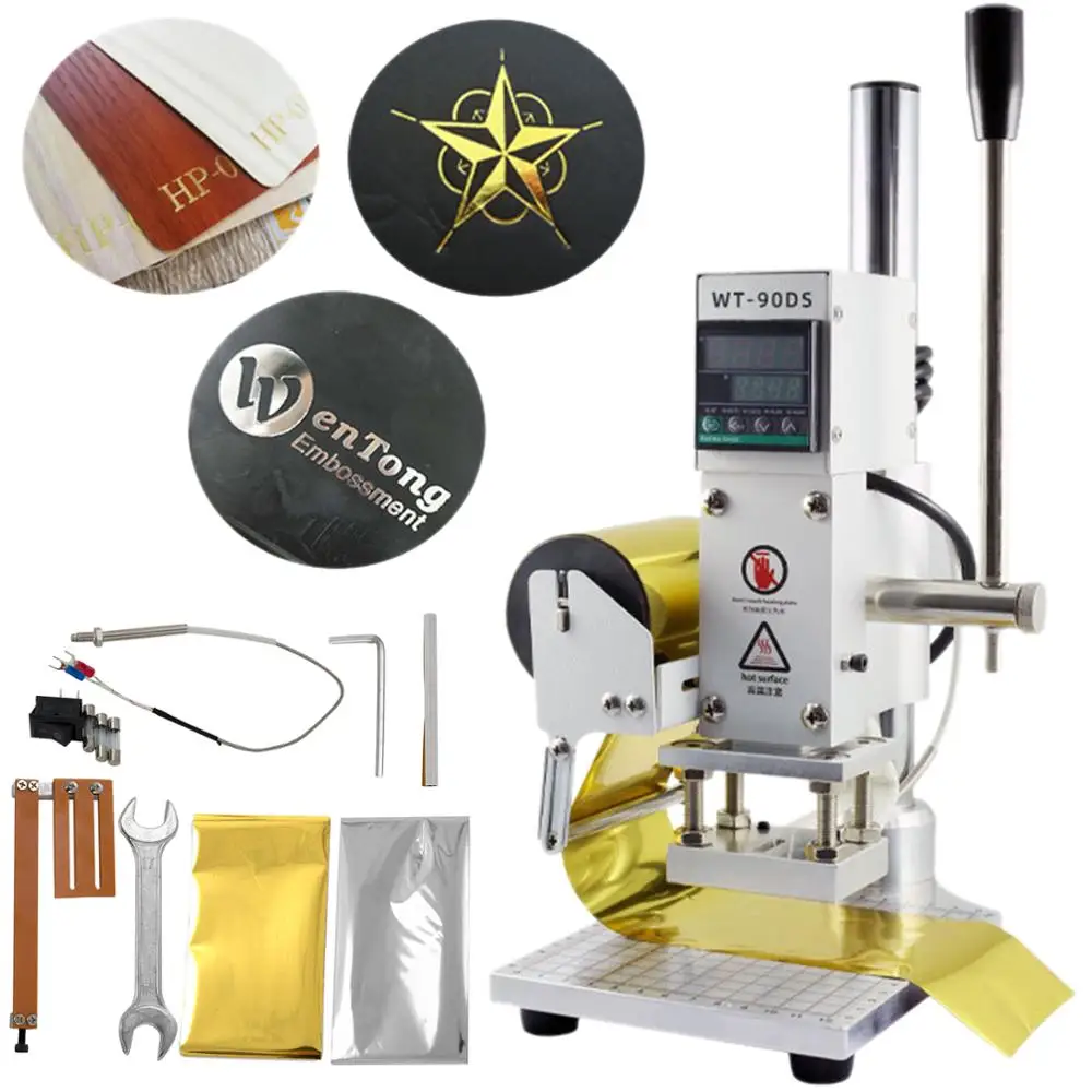 SolToPrint Hot Stamping Machine Bronzing Machine 300W Manual Embossing Machine with Positioning Slider for PVC Leather Printer
