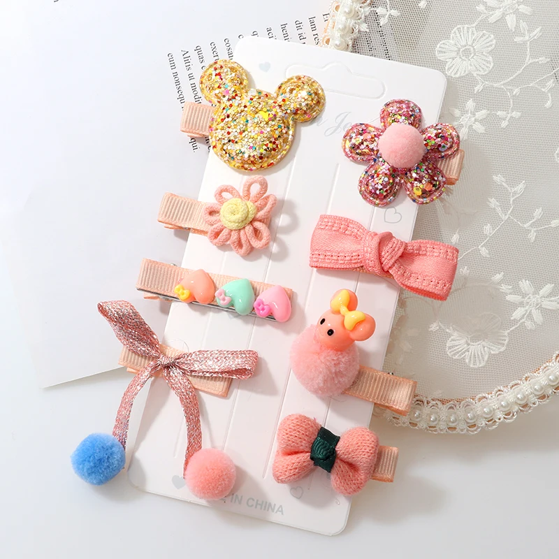 8Pcs/Set Girls Cute Hair clips Hair Accessories Bow Flower Animal  Hair bands Headwear Kids Cartoon Hairpins Headdress Ornaments image 4