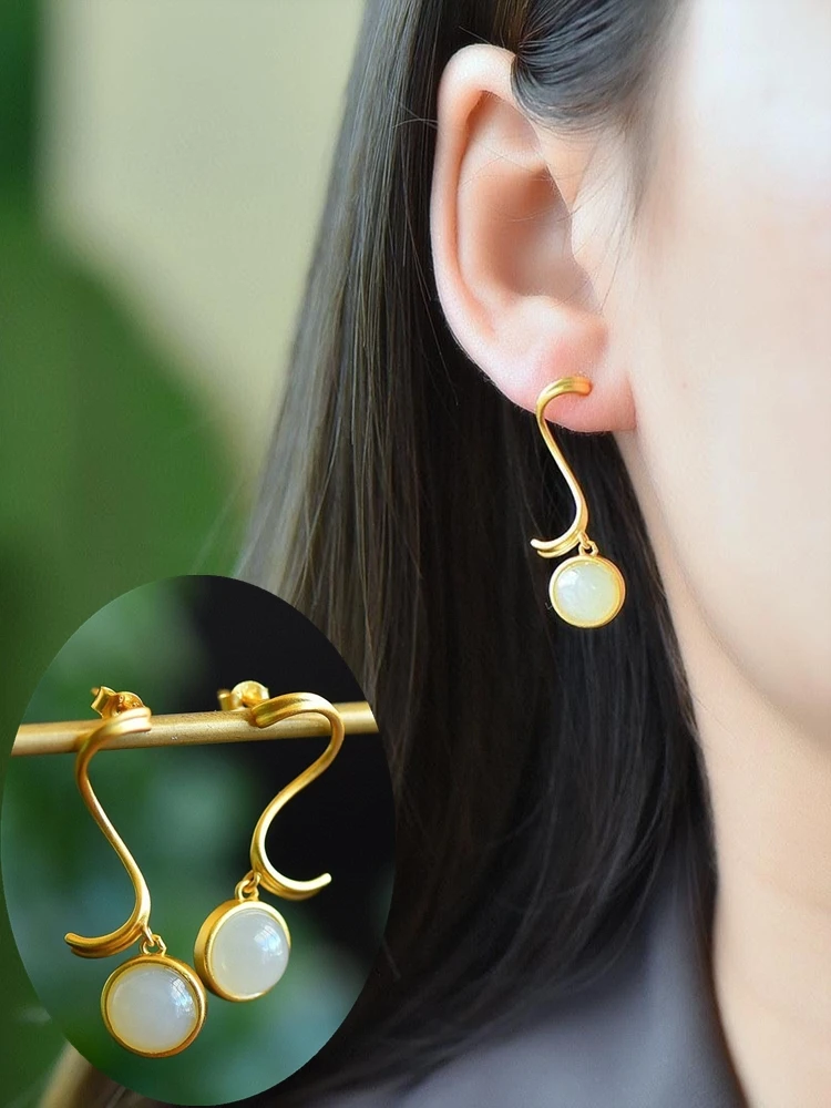 

Exquisite 925 Sterling Silver Waterdrop Shaped White gem Earrings for Women Wedding Jewelry Charm Girl Gift
