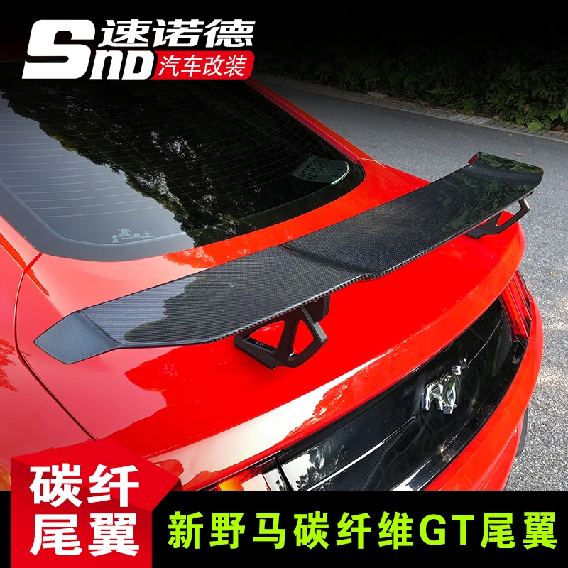 

for ford mustang GT500 GT350 High quality 2015-2020 Carbon Fiber Rear Roof Spoiler Wing Trunk Lip Boot Cover Car Styling