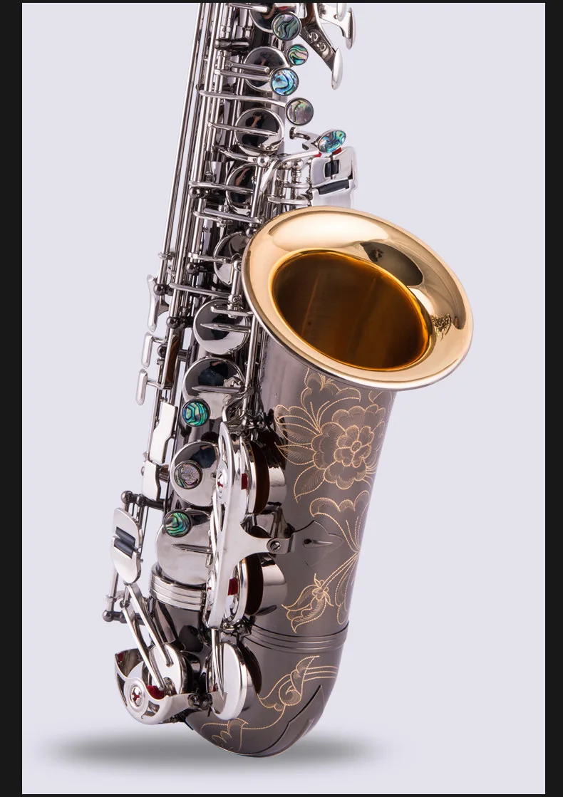 

Custom Saxophone Alto Black Nickel Silver Alloy Alto Sax Brass Musical Instrument With Case Mouthpiece Reeds Accessories