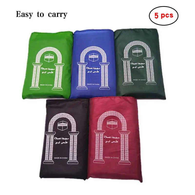 

5pcs Portable Muslim Prayer Mat Rug Waterproof PU tapis de priere islam Prayer Carpet Outdoor Mats Travel Home Blanket Carpets