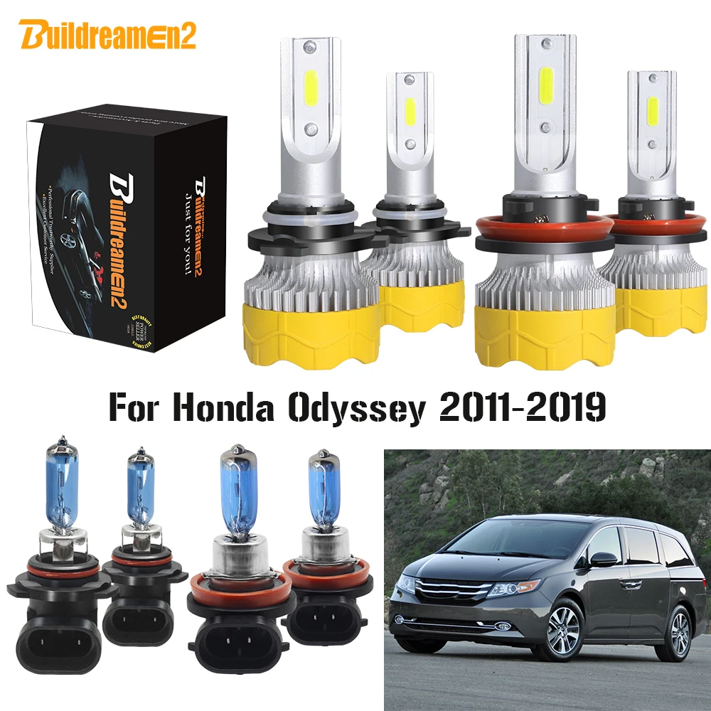 

Buildreamen2 4 X Car Accessories Headlight High Low Beam LED Halogen Headlamp Light 9005 H11 12V For Honda Odyssey 2011-2019