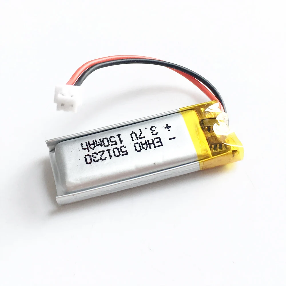 10 PCS 3.7V 150mAh Lithium Polymer LiPo Rechargeable Battery 501230  JST 1.25mm connector For Mp3 GPS PSP bluetooth headphone