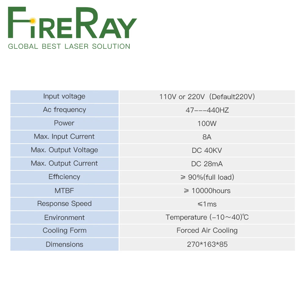 FireRay HY-DY13 100W Co2 Laser Power Supply HY-DY20 150W For RECI CO2 Laser Tube Engraving and Cutting Machine DY Series