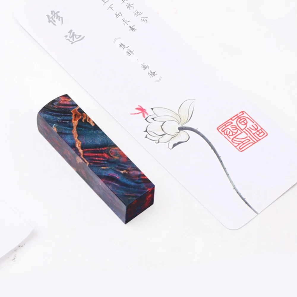 Chinese Retro Style Colorful Natural Wood Personal Name Stamp Customize Chinese English Name Seal With Box Inkpad Wooden Stamps