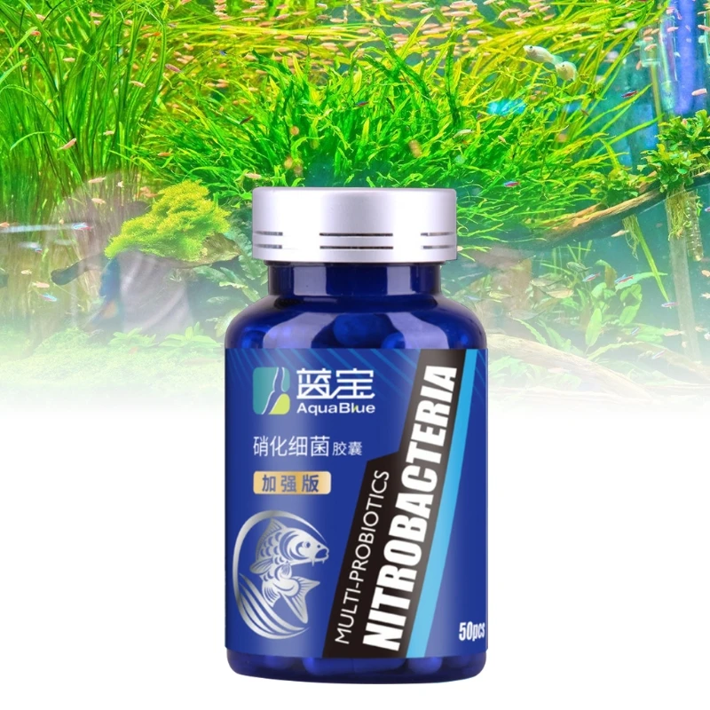 50Pcs/Bottle Aquarium Tank Nitrifying Bacteria Fresh Water Concentrated Capsule