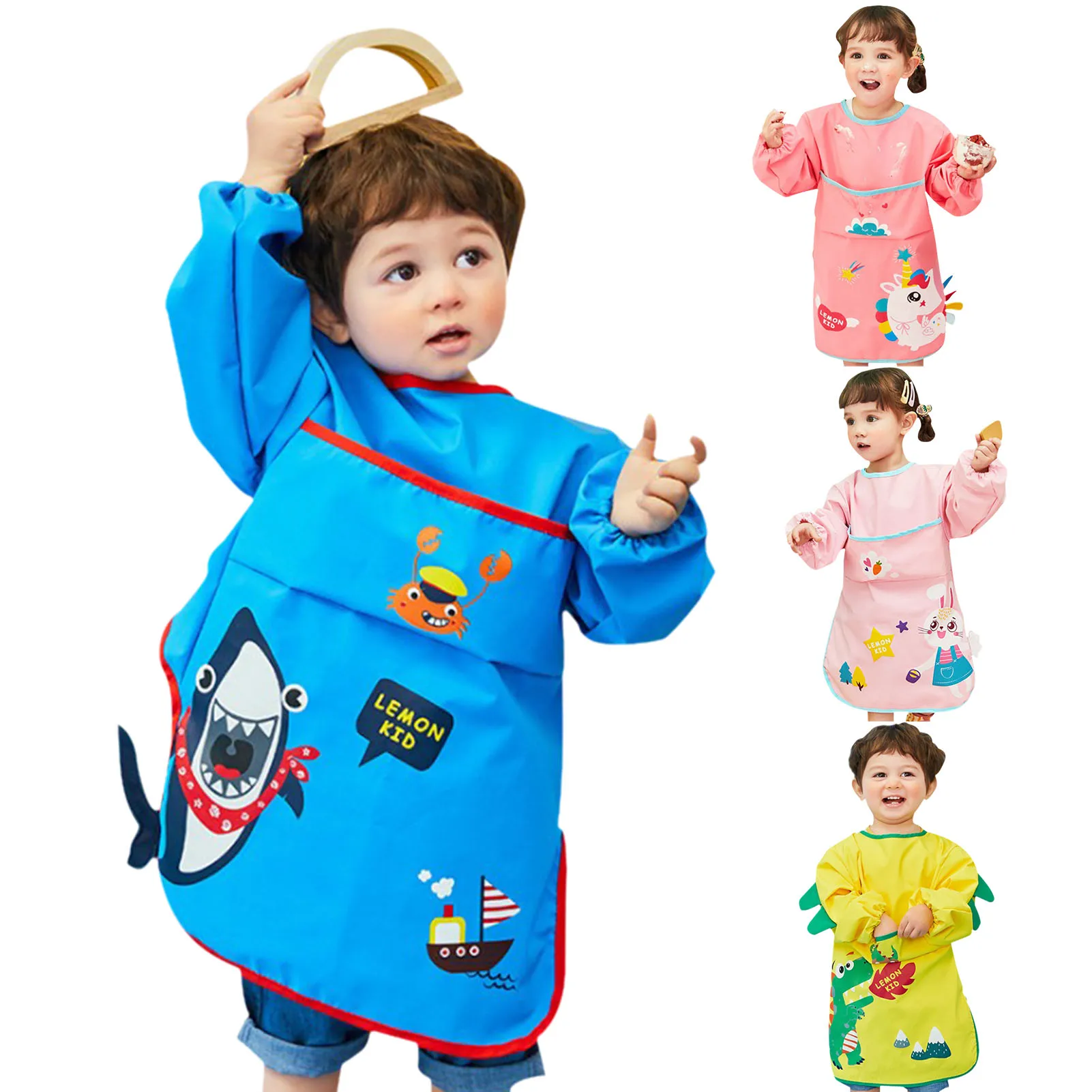 Bambini Art Smocks Waterproof Art Toddler Smocks grembiule da pittura per bambini con regali a maniche lunghe per età 6-10 anni di eccitazione