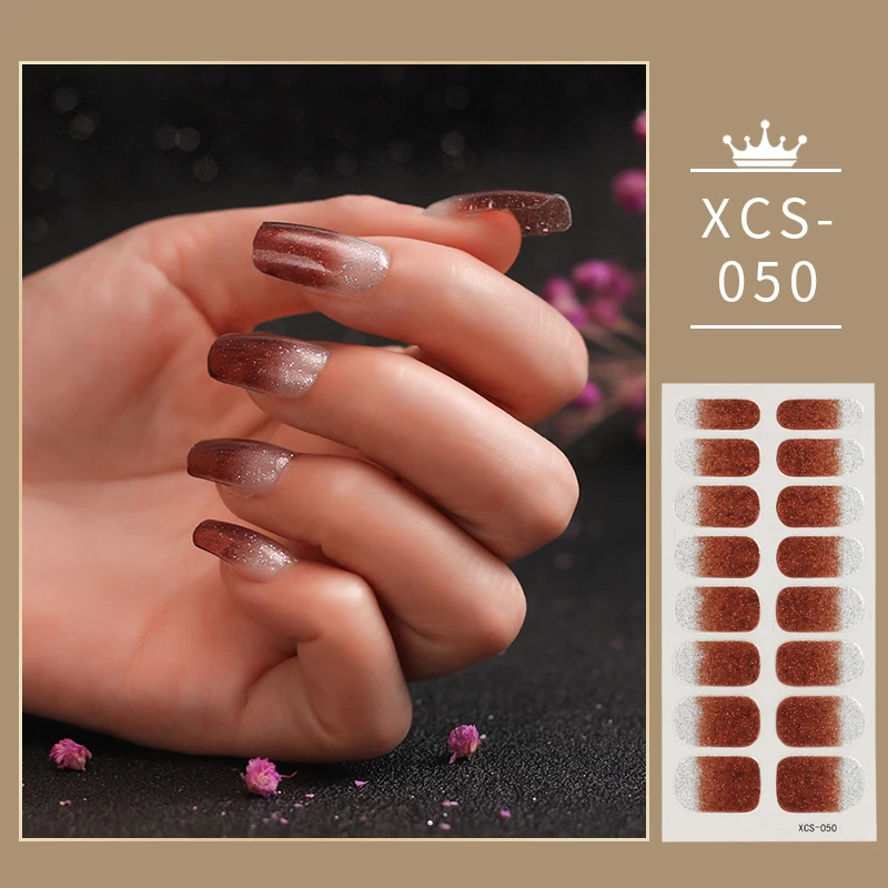 Orange Shiny Twinkle Full Beauty Dignified And Magnanimous Sticker For Nails Glitter Gradient Color Nail Stickers Last Update