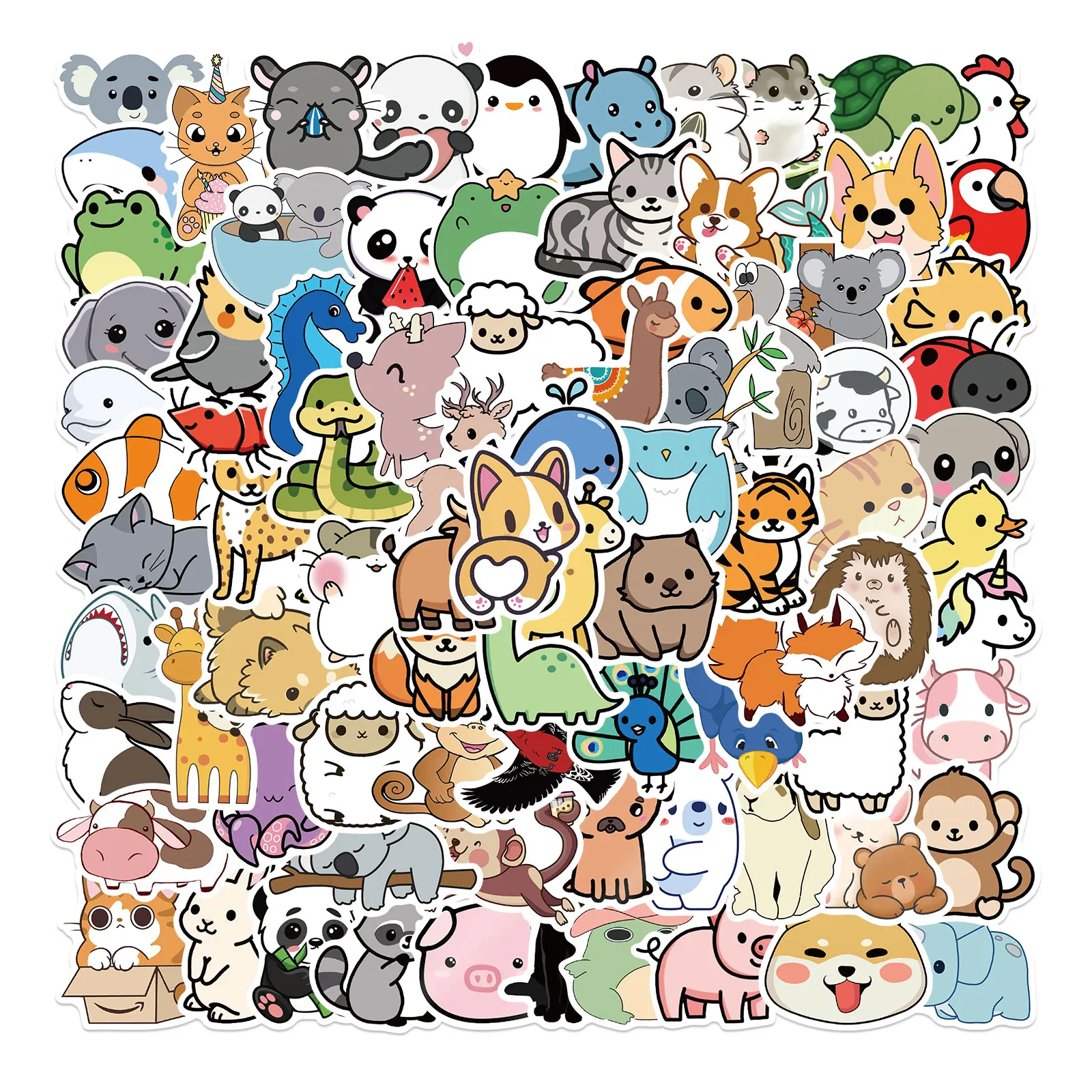 100Pcs Cartoon Natural Animal Graffiti Stickers per Kid Sticker decalcomanie giocattolo casco moto cassa del telefono bagagli