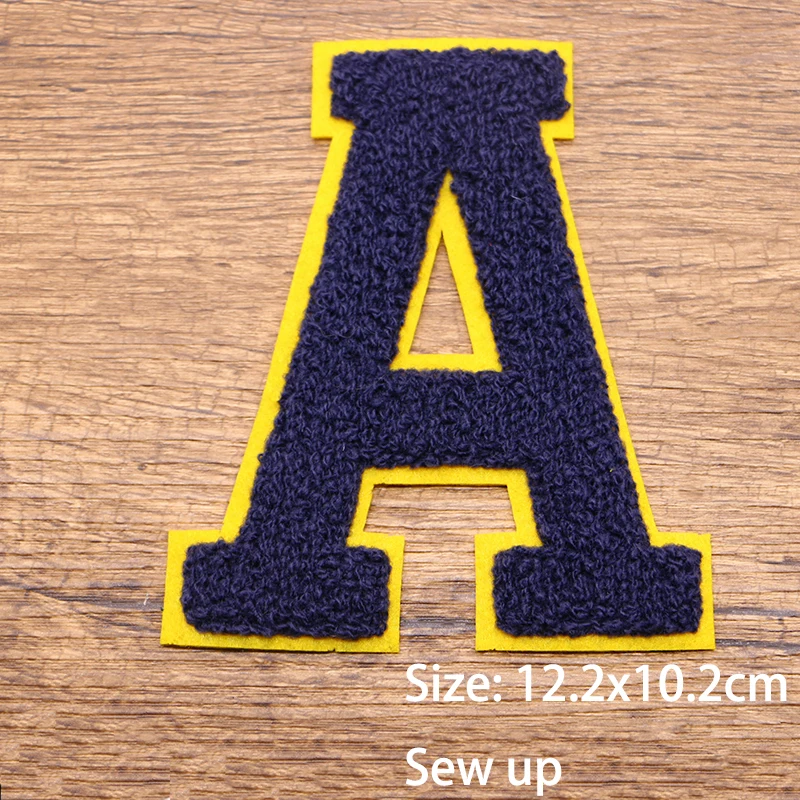 A S R B C P Alphabet NO.1 Rugby Chenille Icon Towel Embroidery Applique Patch For Clothing DIY Sew up Badges on the Backpack