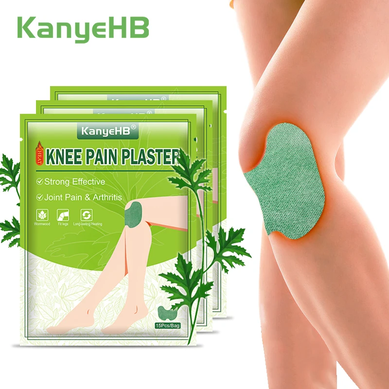 

15/45/75pcs New Knee Plaster Wormwood Extract Analgesic Knee Patch Cartilage Pain Relieving Patch Self-Heating Herbal Sticker