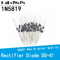 100PCS/LOT 1N5819 IN5819 5819 N5819 1A 40V DO41High Quality Rectifier Diode D-41 DIP New Original