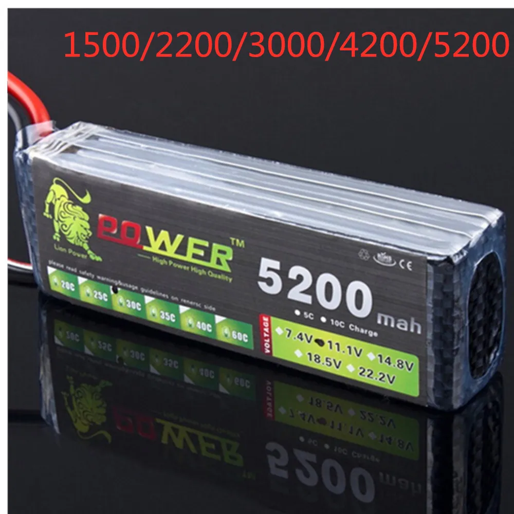 LION POWER lipo 3s 1500mAh 2200mah 2800mah 3300mah 4200mah 5200mah 11.1v lipo battery For RC helicopter car boat 3s battery