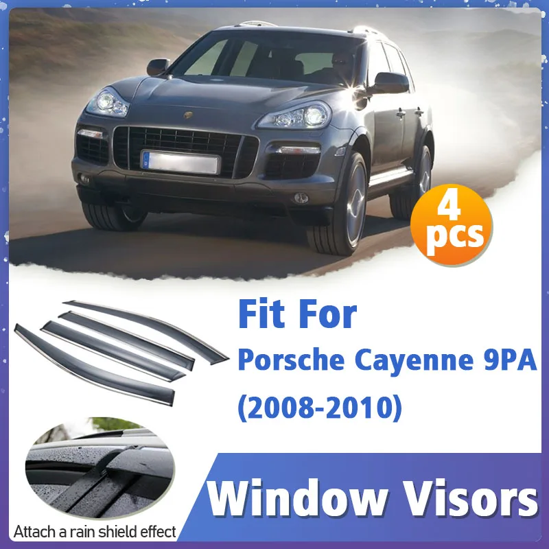 

Window Visors Guard for Porsche Cayenne 9PA 2008-2010 Cover Trim Awnings Shelters Protection Guard Deflector Rain Rhield 4pcs