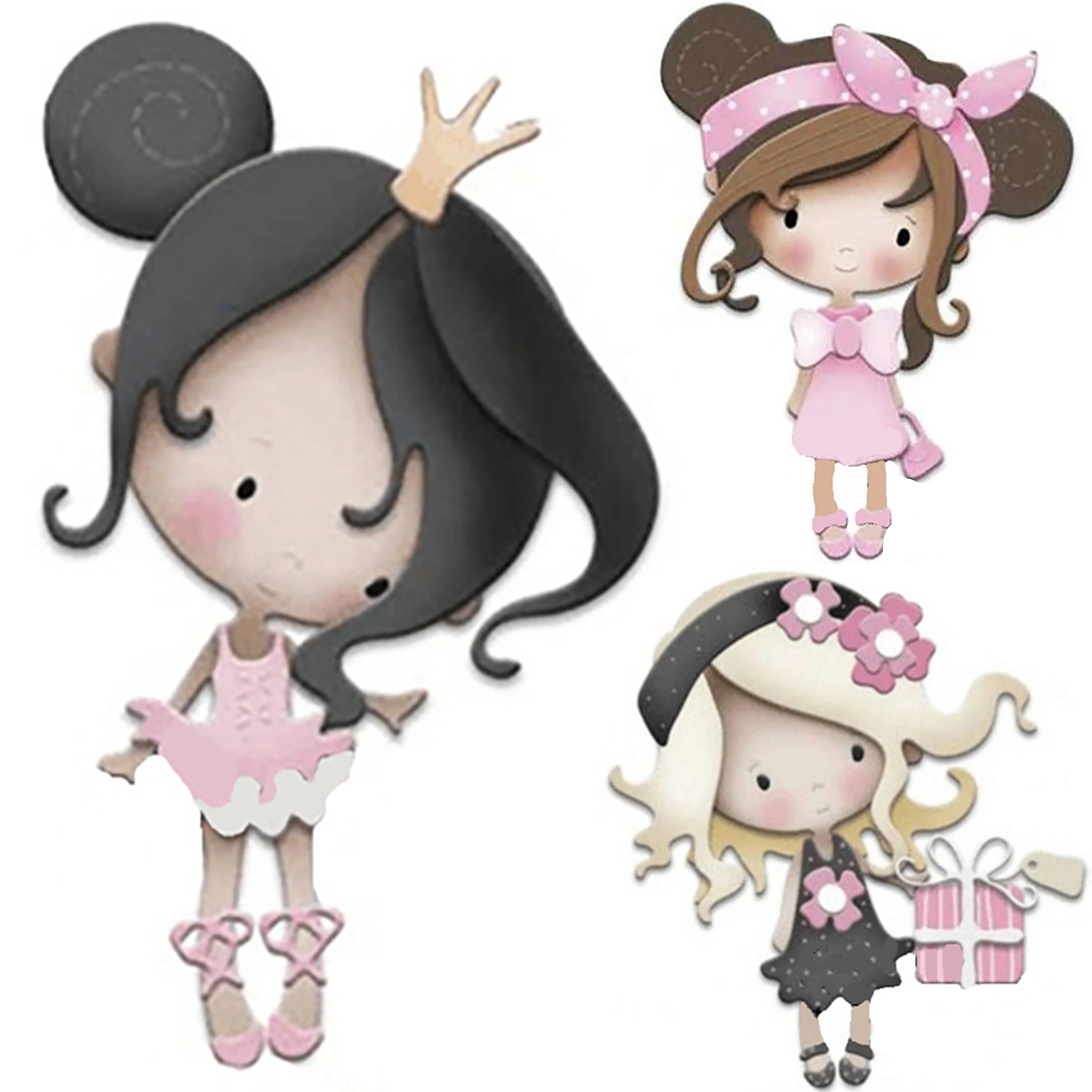 Lovely Bow Girl Cutting Dies Princess Doll Stencil for DIY Scrapbooking Cards Decorative